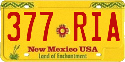 NM license plate 377RIA