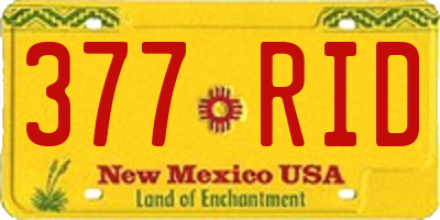 NM license plate 377RID