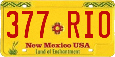 NM license plate 377RIO