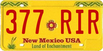 NM license plate 377RIR