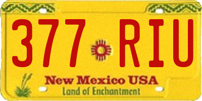 NM license plate 377RIU