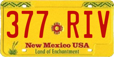 NM license plate 377RIV