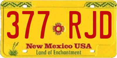 NM license plate 377RJD