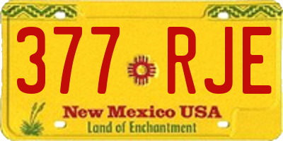 NM license plate 377RJE