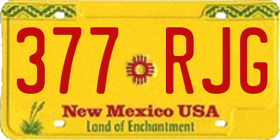 NM license plate 377RJG