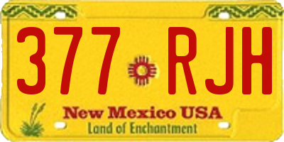 NM license plate 377RJH