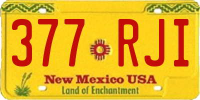 NM license plate 377RJI