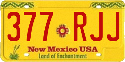 NM license plate 377RJJ