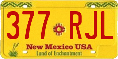 NM license plate 377RJL