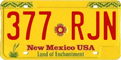 NM license plate 377RJN