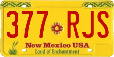 NM license plate 377RJS