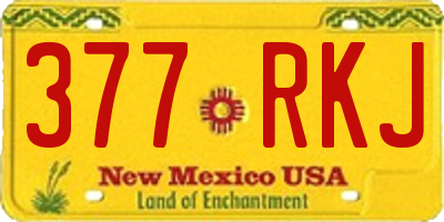 NM license plate 377RKJ