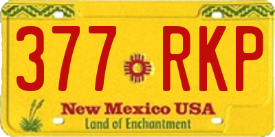 NM license plate 377RKP