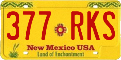 NM license plate 377RKS