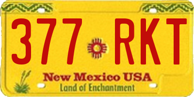 NM license plate 377RKT