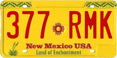 NM license plate 377RMK