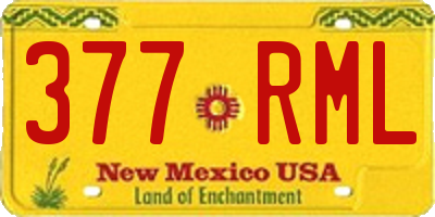 NM license plate 377RML