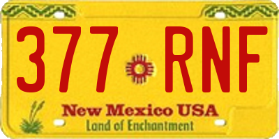 NM license plate 377RNF