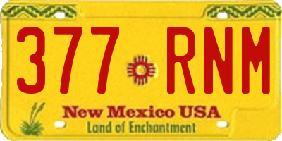 NM license plate 377RNM