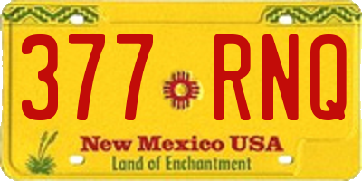 NM license plate 377RNQ