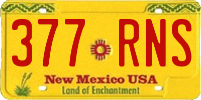 NM license plate 377RNS