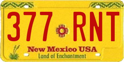 NM license plate 377RNT