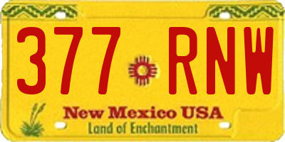 NM license plate 377RNW