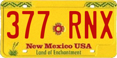 NM license plate 377RNX