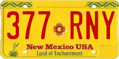 NM license plate 377RNY