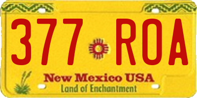 NM license plate 377ROA