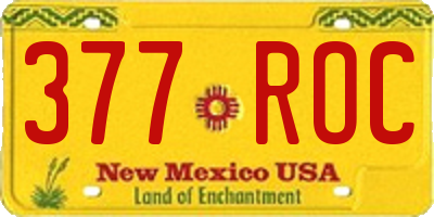 NM license plate 377ROC
