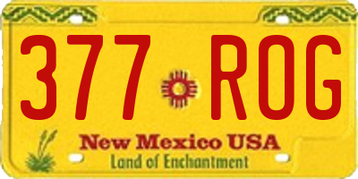 NM license plate 377ROG
