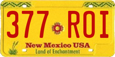 NM license plate 377ROI