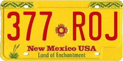 NM license plate 377ROJ