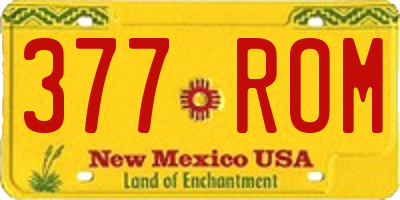 NM license plate 377ROM