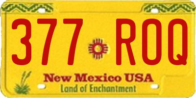 NM license plate 377ROQ