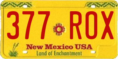 NM license plate 377ROX