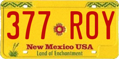 NM license plate 377ROY