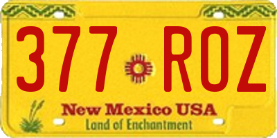 NM license plate 377ROZ