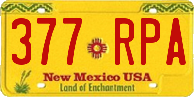 NM license plate 377RPA