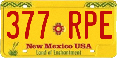 NM license plate 377RPE