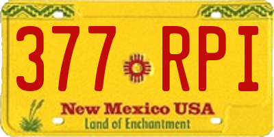 NM license plate 377RPI