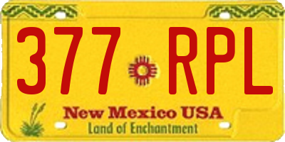 NM license plate 377RPL