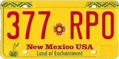 NM license plate 377RPO