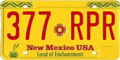 NM license plate 377RPR