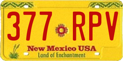 NM license plate 377RPV