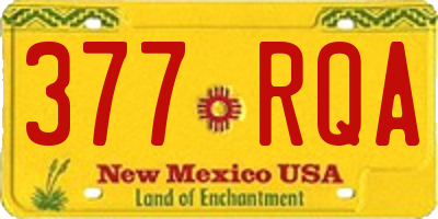NM license plate 377RQA