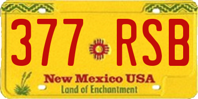 NM license plate 377RSB