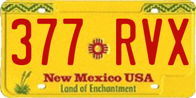 NM license plate 377RVX