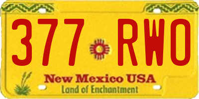 NM license plate 377RWO